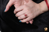 Padparadscha Sapphire Silver Ring - Rose Gold 925 Sterling Silver Ring for Women - Wedding Gift - 8x10mm Oval Gemstone Ring - Gift for Her